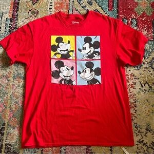 Disney T Shirt unisex XL Mickey House 4 Panels Red  License Cartoon Steamboat